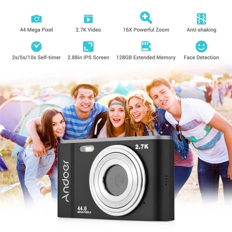 DC302 2.88 inch 44MP 16X Zoom 2.7K Full HD Digital Camera Children Card Camera, EU Plug My Store