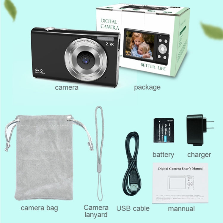 DC402 2.4 inch 44MP 16X Zoom 1080P Full HD Digital Camera Children Card Camera, US Plug My Store