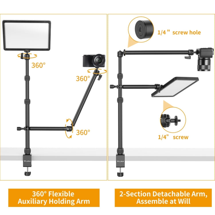 Ulanzi VIJIM LS11 C-Clamp Extension Arm Mount Live Desk Light Stand Kit My Store