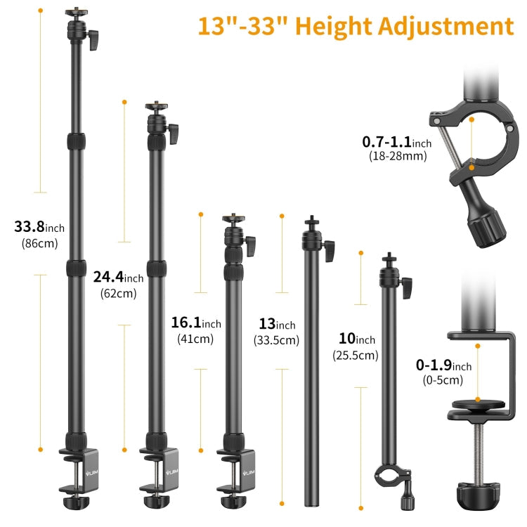 Ulanzi VIJIM LS11 C-Clamp Extension Arm Mount Live Desk Light Stand Kit My Store