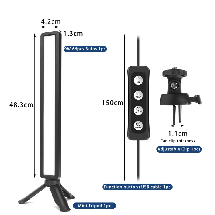 LUXCeO WS66 USB LED Live Video Light 2500K-9000K Bi-color Laptop Conference Fill Light