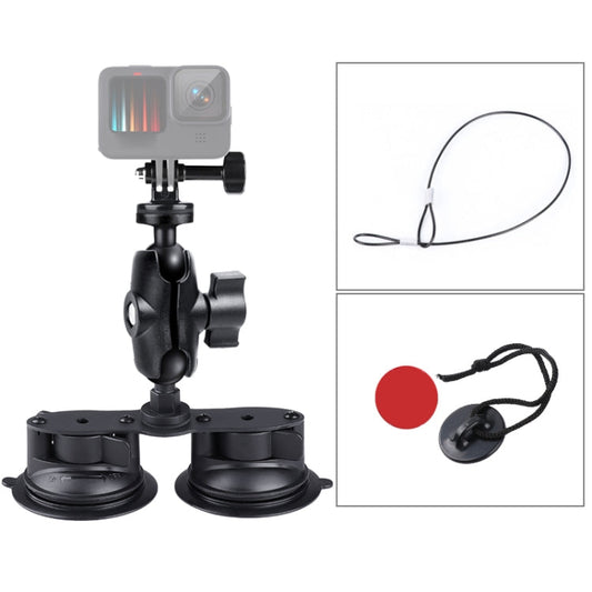 Dual Suction Cup Mount Holder with Tripod Adapter & Steel Tether & Safety Buckle My Store