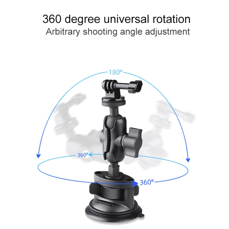 Triangle Suction Cup Mount Holder with Tripod Adapter & Steel Tether & Safety Buckle