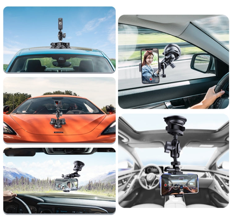 Single Suction Cup Mount Holder with Tripod Adapter & Steel Tether & Safety Buckle My Store