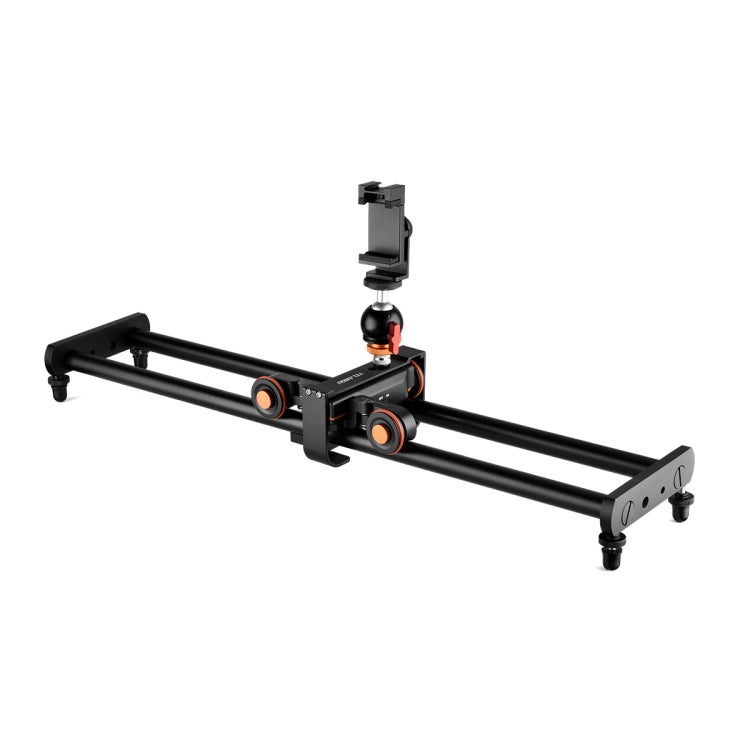 YELANGU L60E 60cm Slide Rail Track + L4 3-Wheel Video Dolly with Phone Clamp & Ballhead