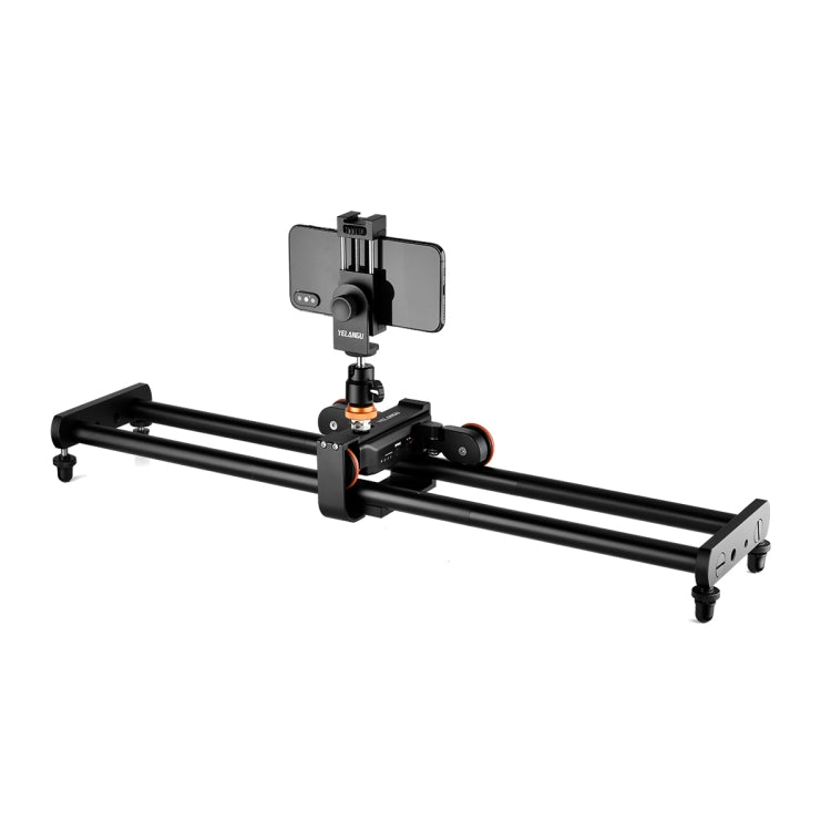 YELANGU L60E 60cm Slide Rail Track + L4 3-Wheel Video Dolly with Phone Clamp & Ballhead