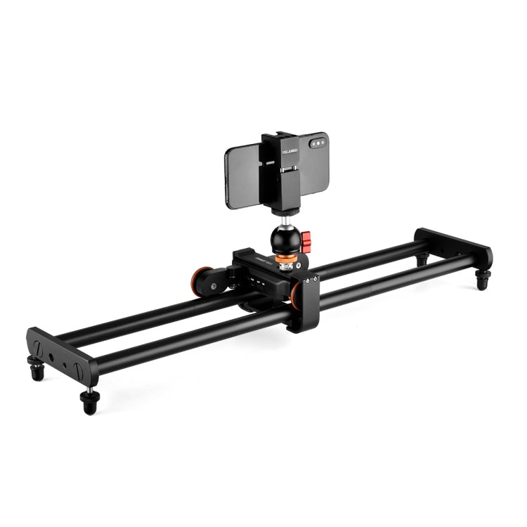 YELANGU L60E 60cm Slide Rail Track + L4 3-Wheel Video Dolly with Phone Clamp & Ballhead