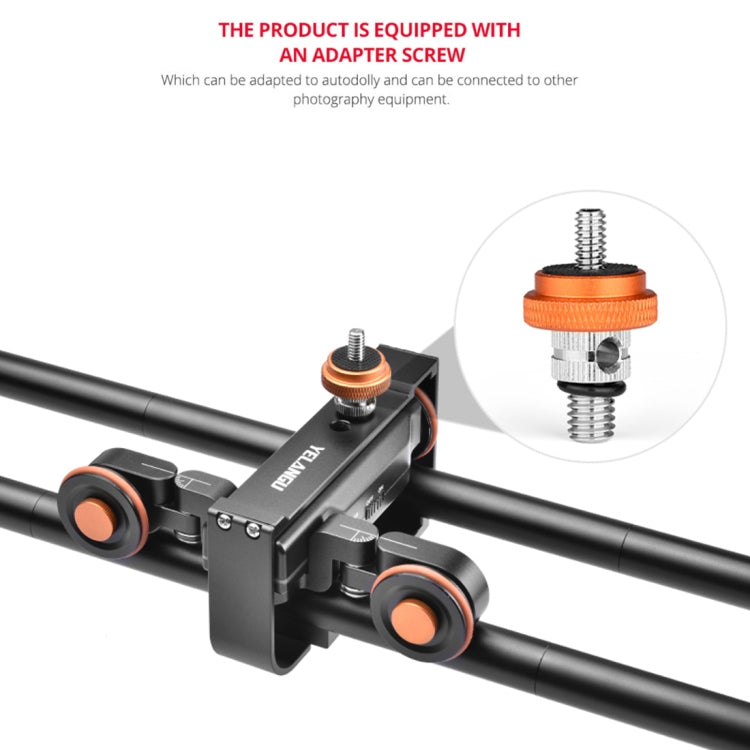 YELANGU L60E 60cm Slide Rail Track + L4 3-Wheel Video Dolly with Phone Clamp & Ballhead