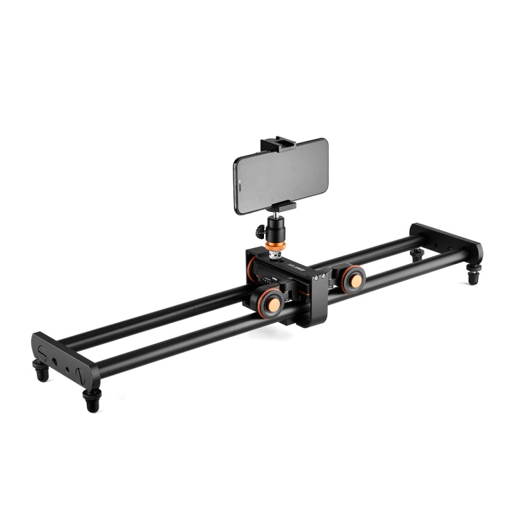 YELANGU L60E 60cm Slide Rail Track + L4 3-Wheel Video Dolly with PC142 Phone Clamp & Ballhead