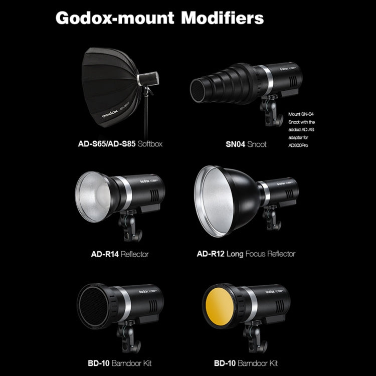 Godox  AD300 Pro 300Ws TTL HSS Pocket Flash Outdoor Speedlite Light &#8203;Kits