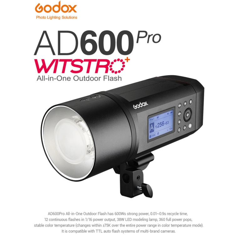 Godox AD600 Pro WITSTRO 600Ws All-in-One-Blitzlicht für den Außenbereich, 2,4 GHz Speedlite-Licht