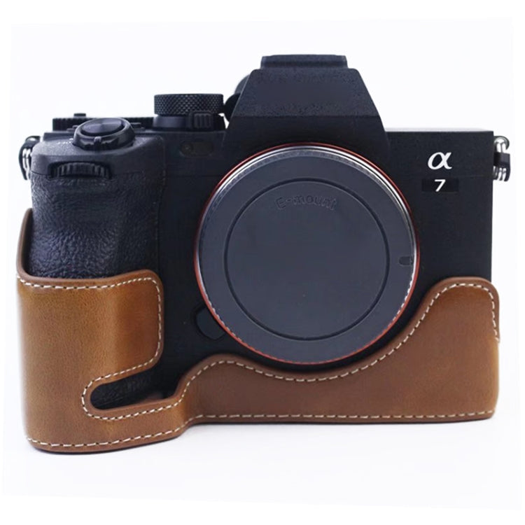 1/4 inch Thread PU Leather Camera Half Case Base for Sony A7 IV