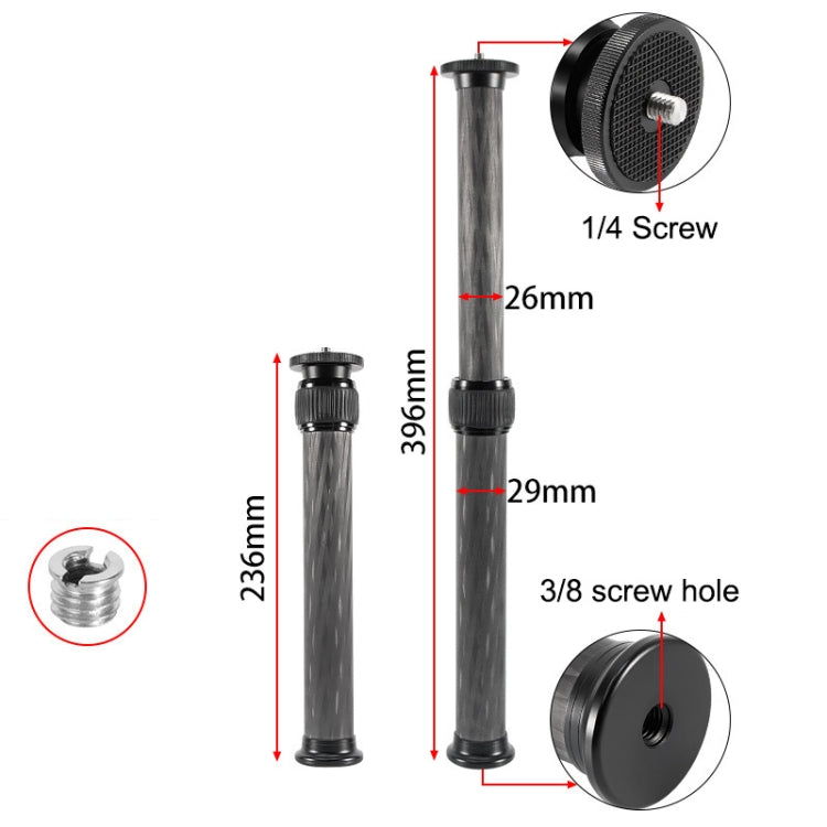 BEXIN P292C 236mm-396mm Tripod Extension Pole Carbon Fiber Center Column Tripod Extender My Store