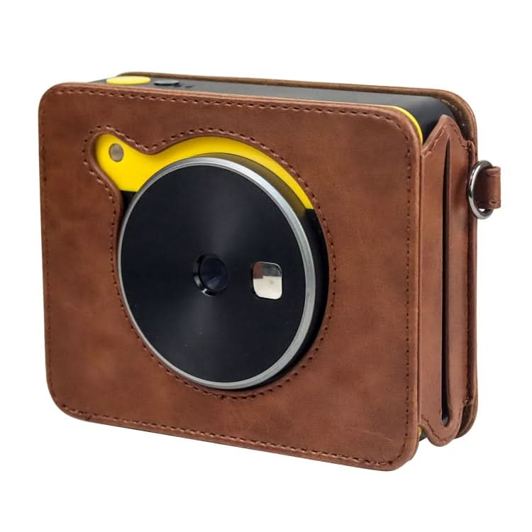 For Kodak Mini Shot 3 Square Retro / C300R instax Full Body Camera PU Leather Case Bag with Strap My Store