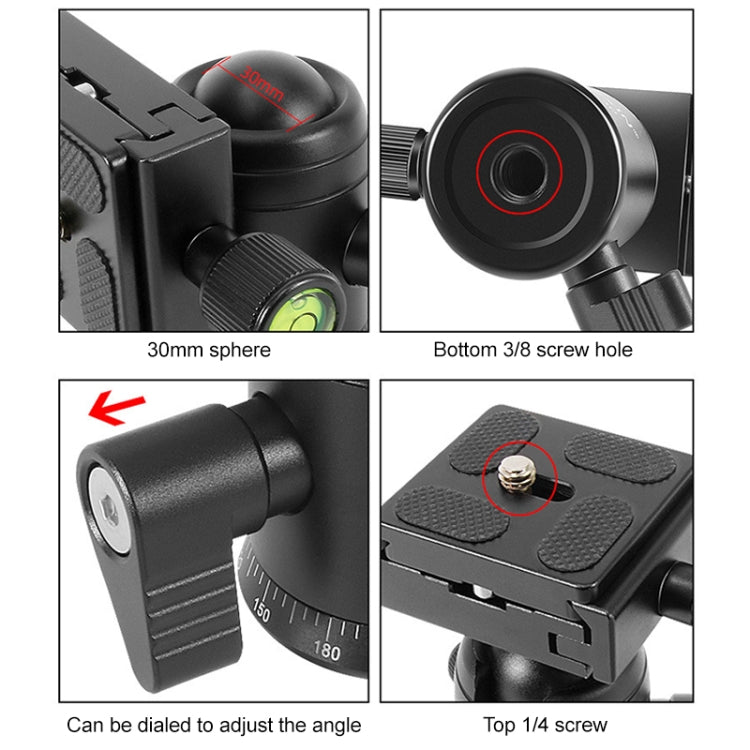 BEIXIN QB-30  360 Degree Rotation Panorama Metal Ball Head with Quick Release Plate My Store