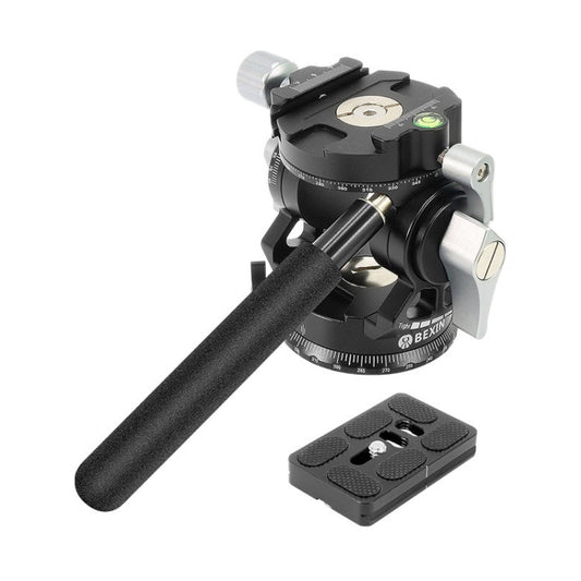 BEXIN DT-02R/S 2D 720 Degree Panorama Heavy Duty Tripod Action Fluid Drag Head with Quick Release Plate