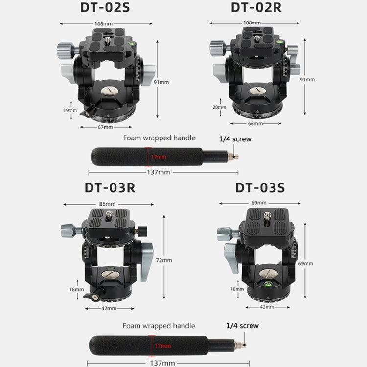 BEXIN DT-02R/S 2D 720 Degree Panorama Heavy Duty Tripod Action Fluid Drag Head with Quick Release Plate