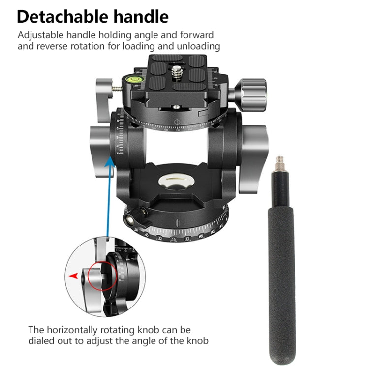 BEXIN DT-03R/S 720-Grad-Panorama-Stativ mit Hochleistungs-Fluid-Drag-Kopf und Schnellwechselplatte