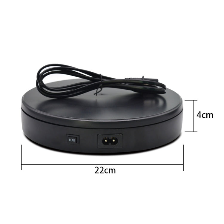 22cm Electric Rotating Turntable Display Stand Live Video Shooting Props Turntable Jewelry Shoes Display Platform, EU Plug