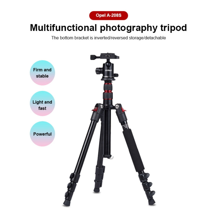 TRIOPO Oubao A-208S Adjustable Portable  Aluminum Alloy Tripod with Ball Head for SLR Camera