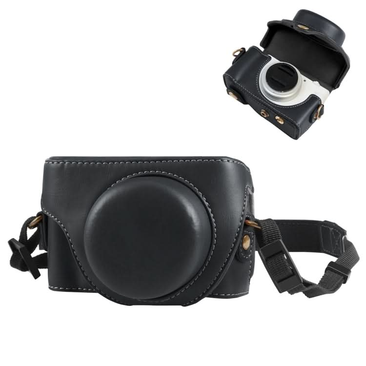 For Sony ZV-1F Vlog Camera Full Body Leather Camera Case Bag with Strap My Store