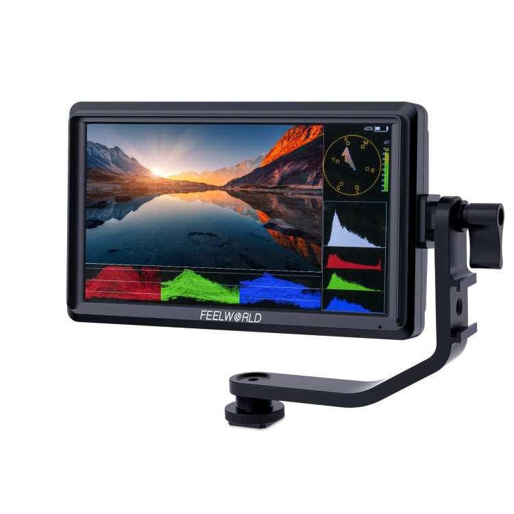 FEELWORLD FW568S 6 Inch On-camera Monitor FHD IPS 3G-SDI 4K HDMI F970 External Power and Install Kit