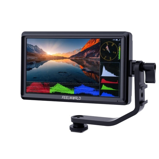 FEELWORLD FW568S 6 Inch On-camera Monitor FHD IPS 3G-SDI 4K HDMI F970 External Power and Install Kit