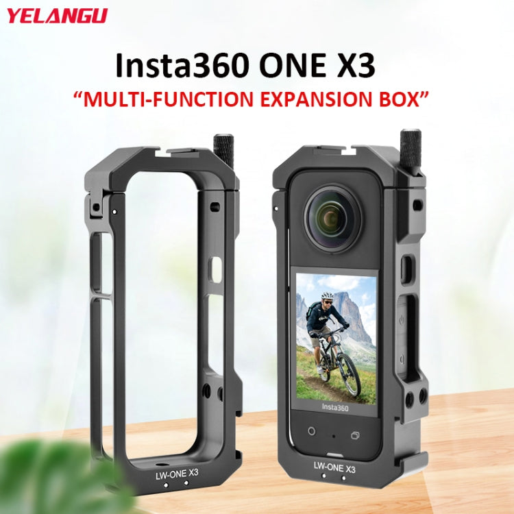 For Insta360 X3 YELANGU LW-ONE X3 Metal Cage Extended Frame Case