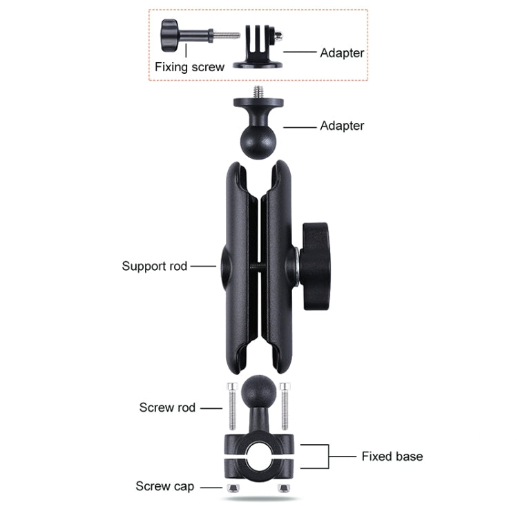 25mm Ballhead Car Front Seat Handlebar Fixed Mount Holder with Tripod Adapter & Screw for GoPro Hero12 Black / Hero11 /10 /9 /8 /7 /6 /5, Insta360 Ace / Ace Pro, DJI Osmo Action 4 and Other Action Cameras