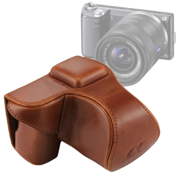 Full Body Camera PU Leather Case Bag with Strap for Sony NEX 5N / 5R / 5T (16-50mm / 18-55mm Lens) My Store