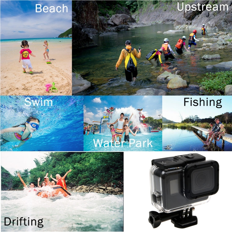 For GoPro HERO6 /5  30m Waterproof Housing Protective Case + Hollow Back Cover with Buckle Basic Mount & Screw, No Need to Disassemble Lens(GP413)