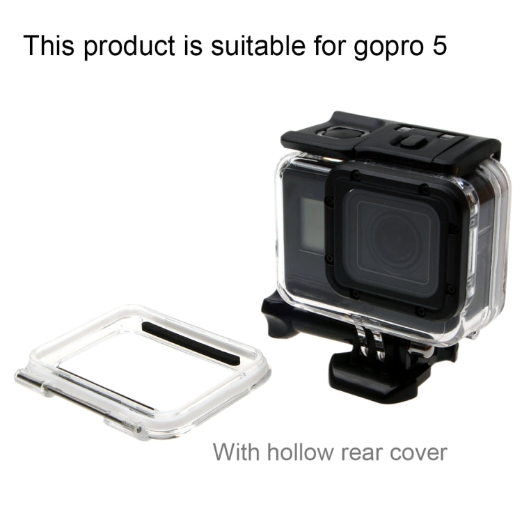 For GoPro HERO6 /5  30m Waterproof Housing Protective Case + Hollow Back Cover with Buckle Basic Mount & Screw, No Need to Disassemble Lens(GP413)