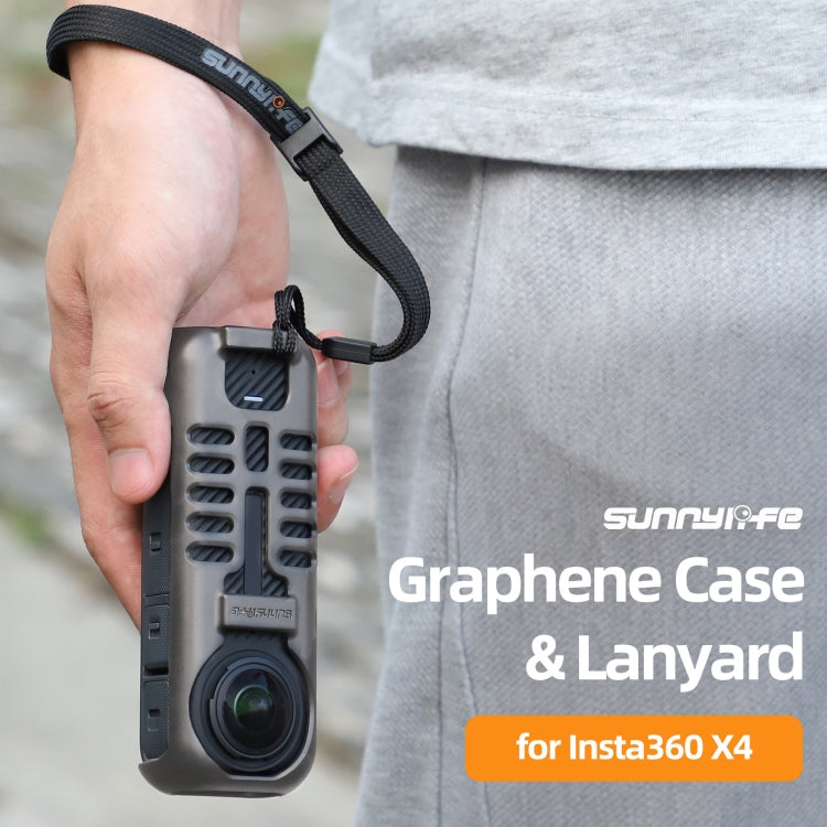 For Insta360 X4 Sunnylife Graphene Case High Thermal Conductivity Protective Case with Hand Strap