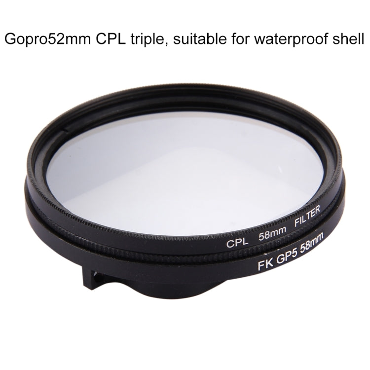 58mm 3 in 1 Round Circle CPL Lens Filter with Cap for GoPro HERO7 Black/6 /5 My Store