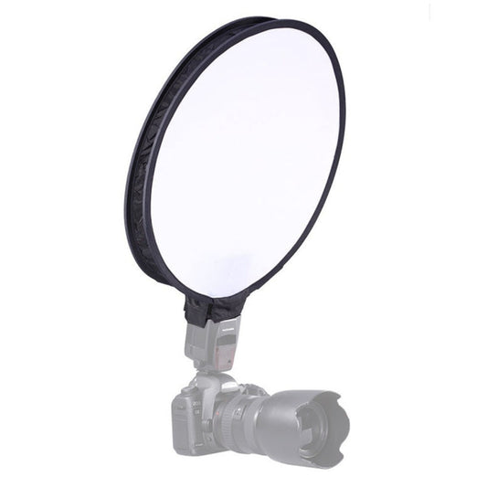 30cm Universal Round Style Flash Folding Soft Box, Without Flash Light Holder(Black + White) My Store