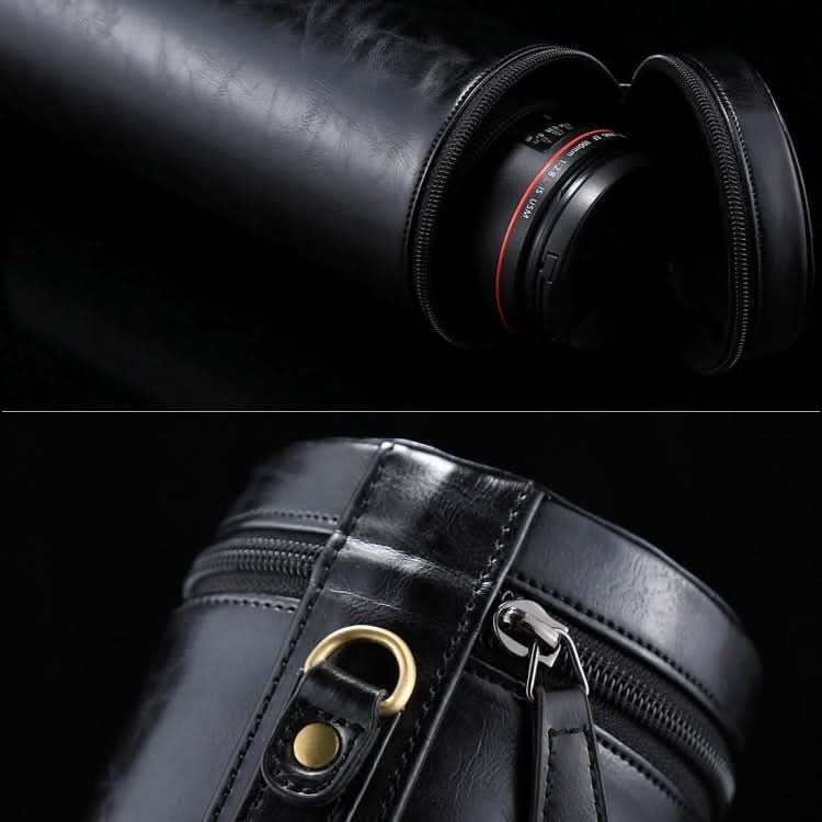 Extra Large Lens Case Zippered PU Leather Pouch Box for DSLR Camera Lens, Size: 24.5*10.5*10.5cm My Store