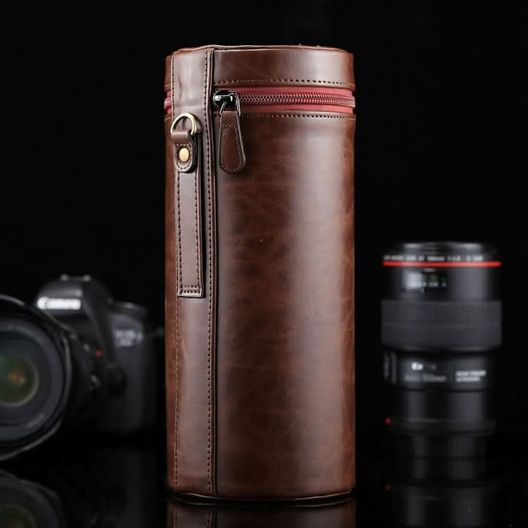 Extra Large Lens Case Zippered PU Leather Pouch Box for DSLR Camera Lens, Size: 24.5*10.5*10.5cm My Store