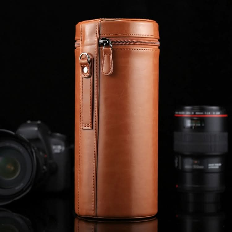 Extra Large Lens Case Zippered PU Leather Pouch Box for DSLR Camera Lens, Size: 24.5*10.5*10.5cm My Store