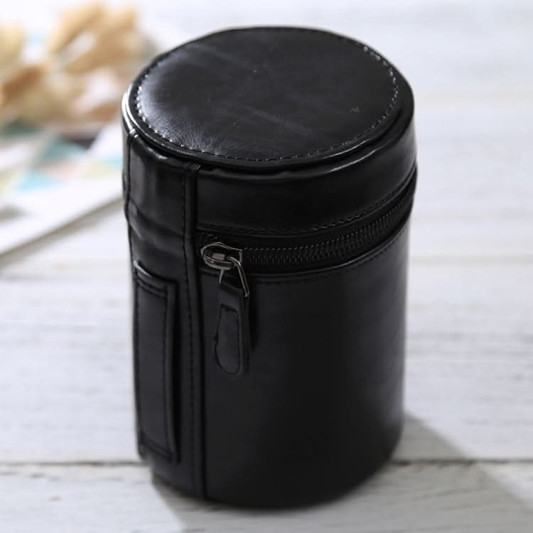 Medium Lens Case Zippered PU Leather Pouch Box for DSLR Camera Lens, Size: 13x9x9cm My Store