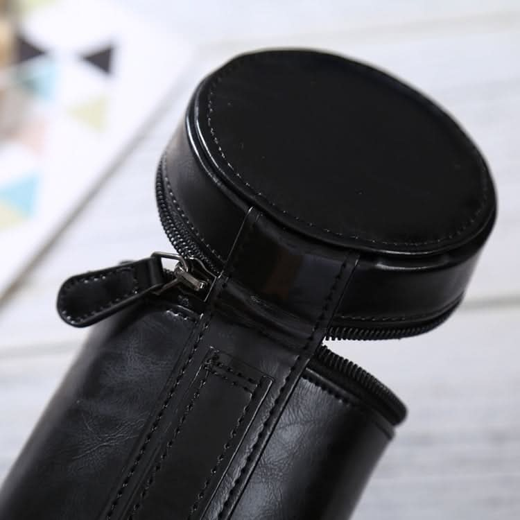 Medium Lens Case Zippered PU Leather Pouch Box for DSLR Camera Lens, Size: 13x9x9cm My Store