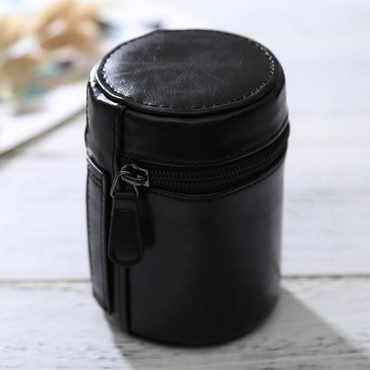 Small Lens Case Zippered PU Leather Pouch Box for DSLR Camera Lens, Size: 11x8x8cm My Store