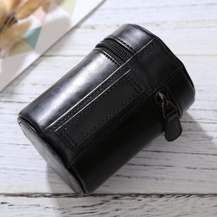 Small Lens Case Zippered PU Leather Pouch Box for DSLR Camera Lens, Size: 11x8x8cm My Store