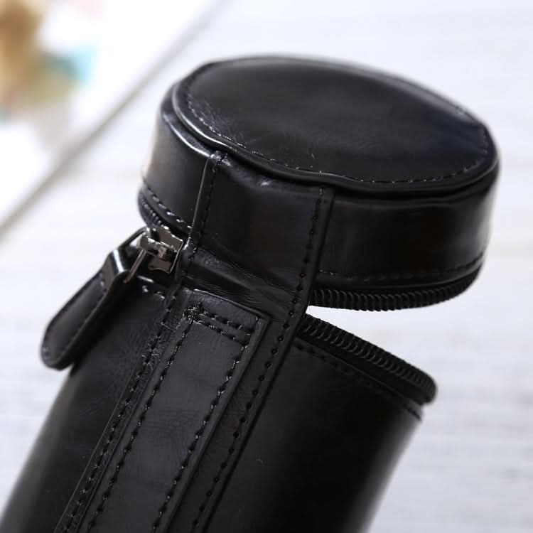 Small Lens Case Zippered PU Leather Pouch Box for DSLR Camera Lens, Size: 11x8x8cm My Store