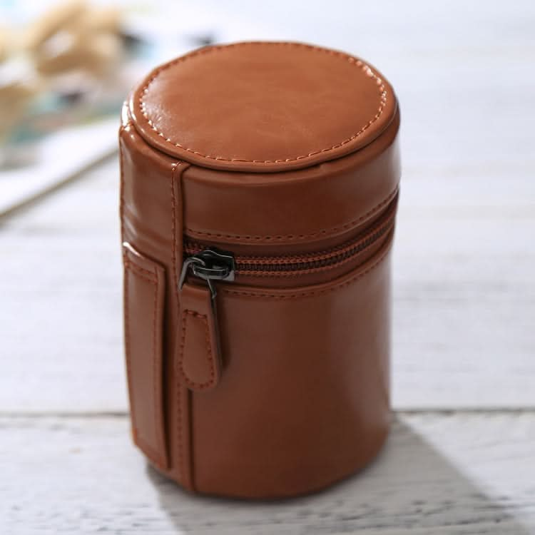 Small Lens Case Zippered PU Leather Pouch Box for DSLR Camera Lens, Size: 11x8x8cm My Store