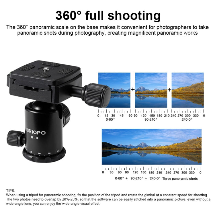 TRIOPO T226 Adjustable Portable  Aluminum Alloy Tripod with D-0 Ball Head for SLR Camera