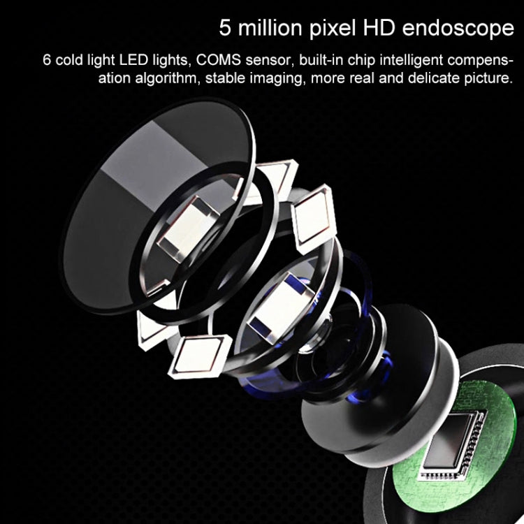 Timesiso P40 2.4G WiFi 3.9mm 5.0MP HD Visual Earpick Digital Endoscope with 6 LED Lights