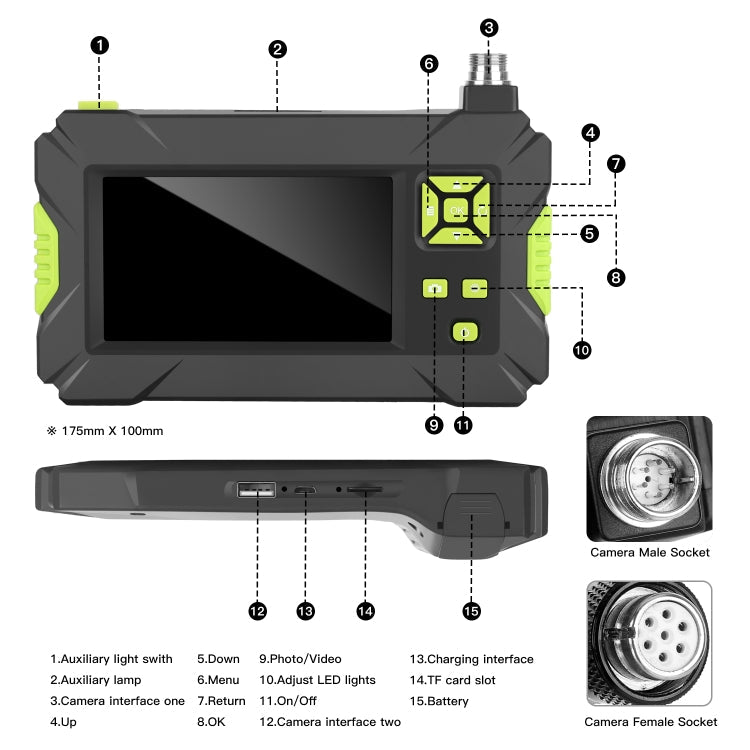 P30 5.5mm IP67 Waterproof 4.3 inch HD Portable Endoscope Hard Cable Industrial Endoscope, Cable Length: 2m My Store