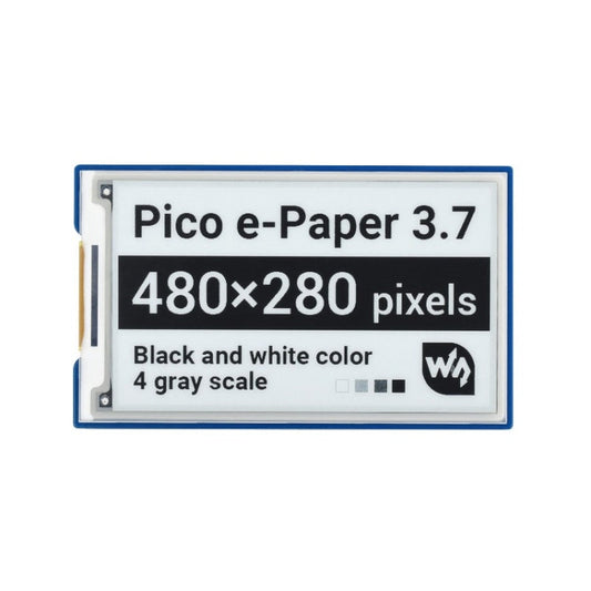 Waveshare 3.7 inch 480x280 Pixel E-Paper E-Ink Display Module for Raspberry Pi Pico, 4 Grayscale, SPI Interface My Store