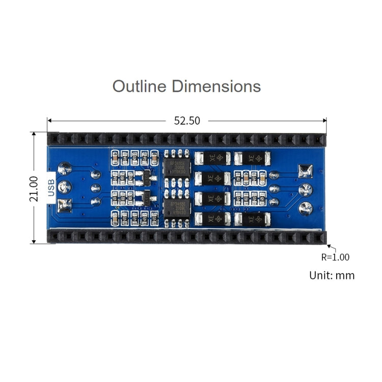 Waveshare 2-Channel RS485 Module for Raspberry Pi Pico, SP3485 Transceiver, UART To RS485