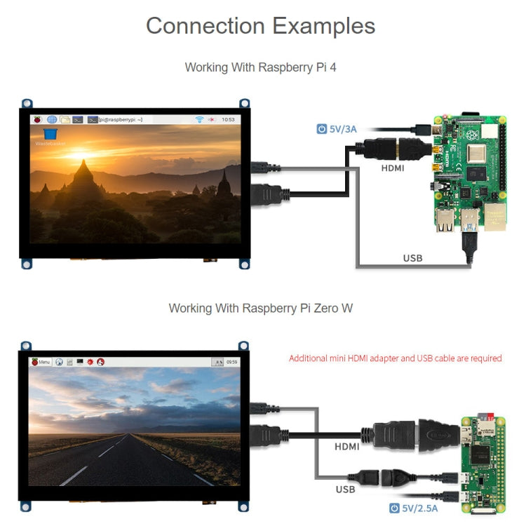 Waveshare 5 inch Slimmed-down Version 800 x 480 Toughened Glass Panel Capacitive Touch Screen LCD (H) My Store